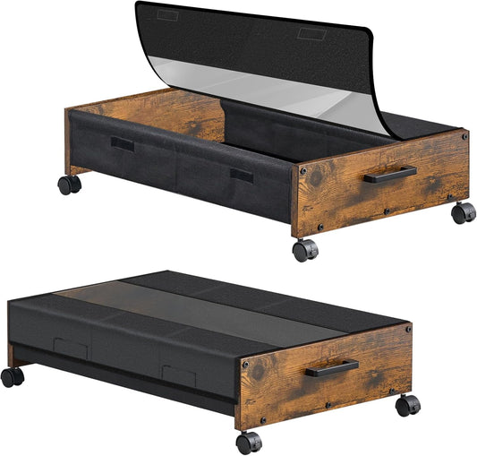 Under Bed Storage with Wheels, Under Bed Storage Containers, UnderBed Drawers with Metal Frame, for Clothes Shoes Blanket