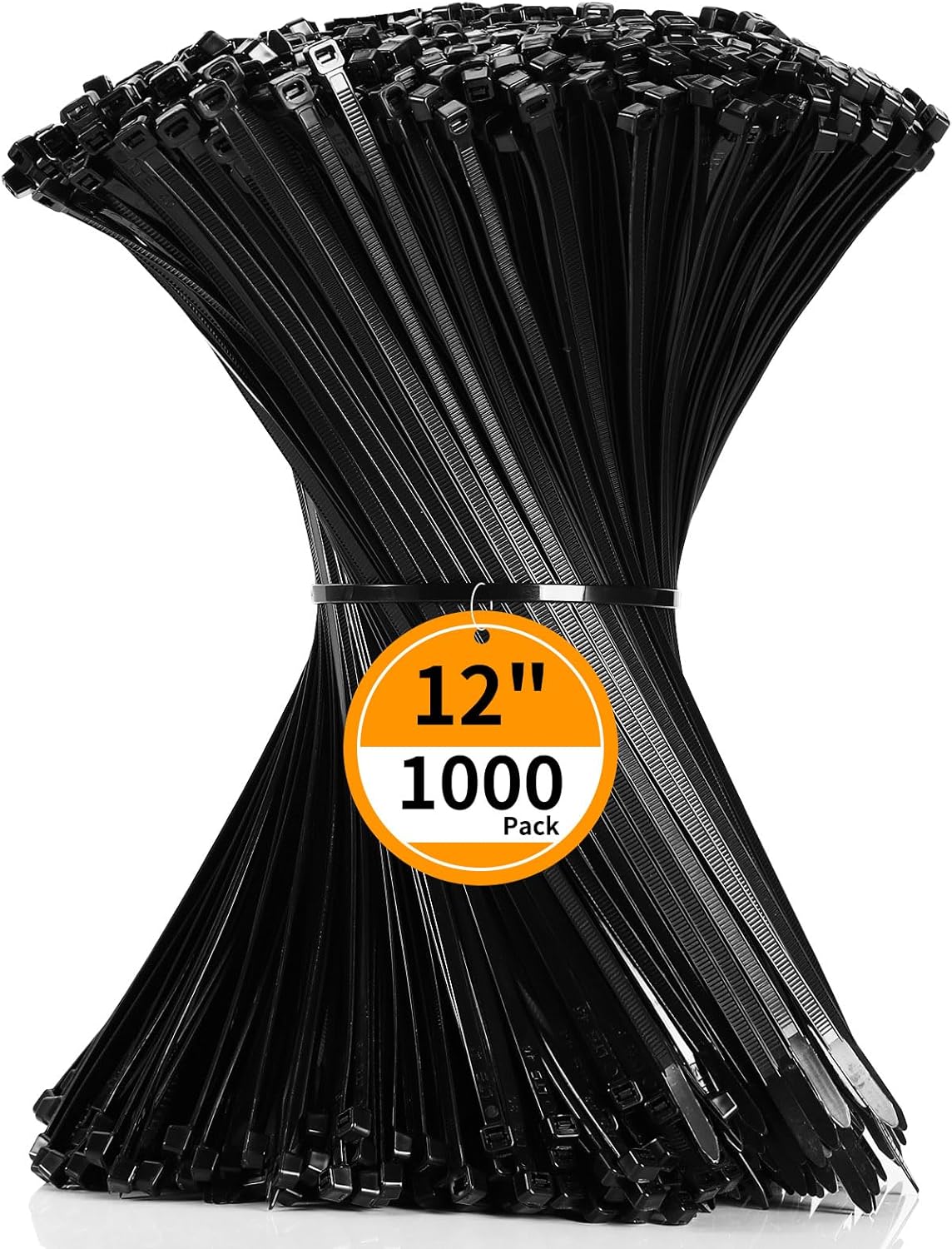 Cable Zip Ties 12 inch Cehony 1000 Pack Black Zip Ties Heavy Duty 50lbs Tensile Strength Plastic Zip Ties for Outdoor and Indoor Multi-Purpose Cable Ties Self-Locking UV Resistant Wire Ties Wraps
