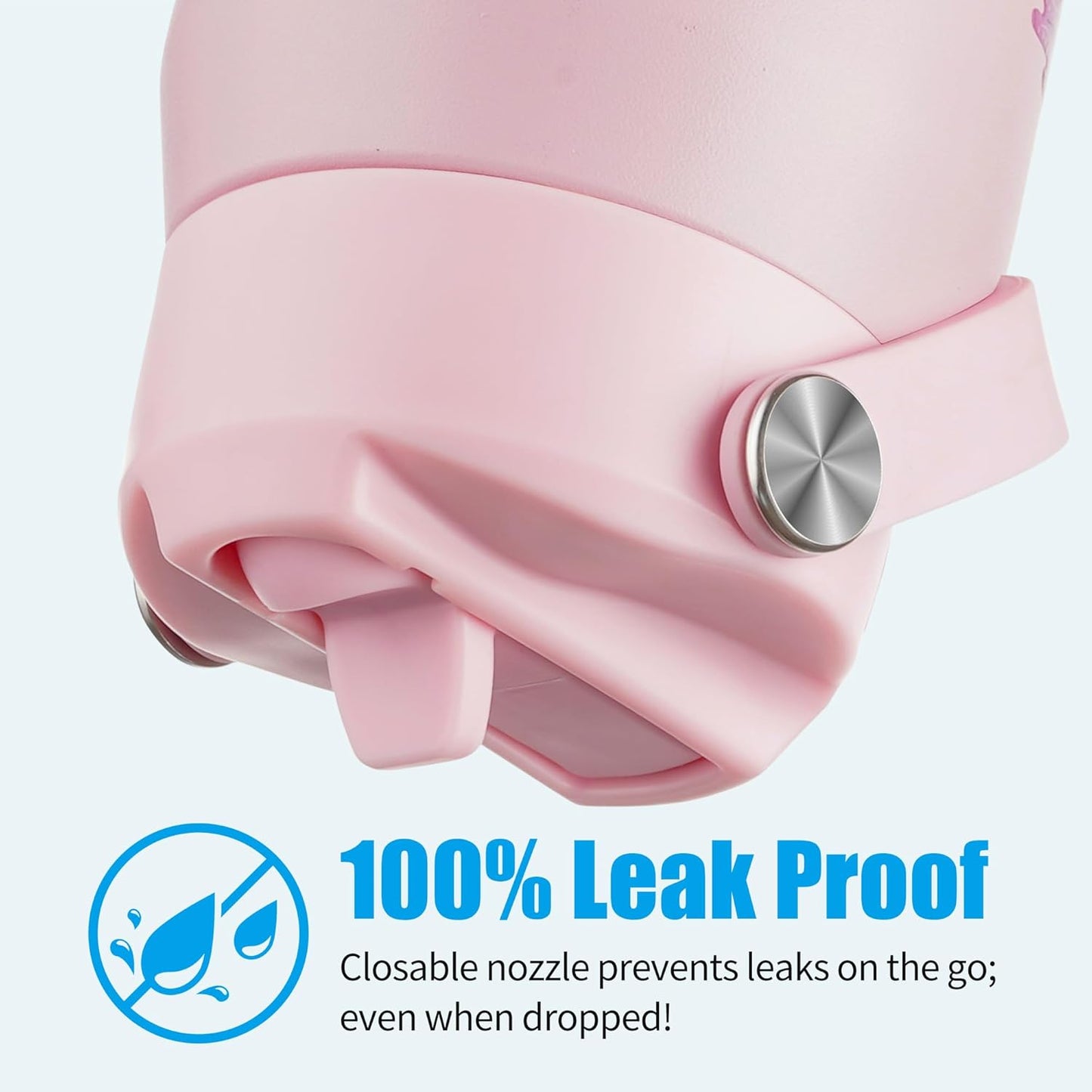 OLDLEY kids Water Bottle - 18oz Insulated Stainless Steel - Wide Straw Lid, Non Spill, Leakproof, Kids Water Bottle for School,Mermaid