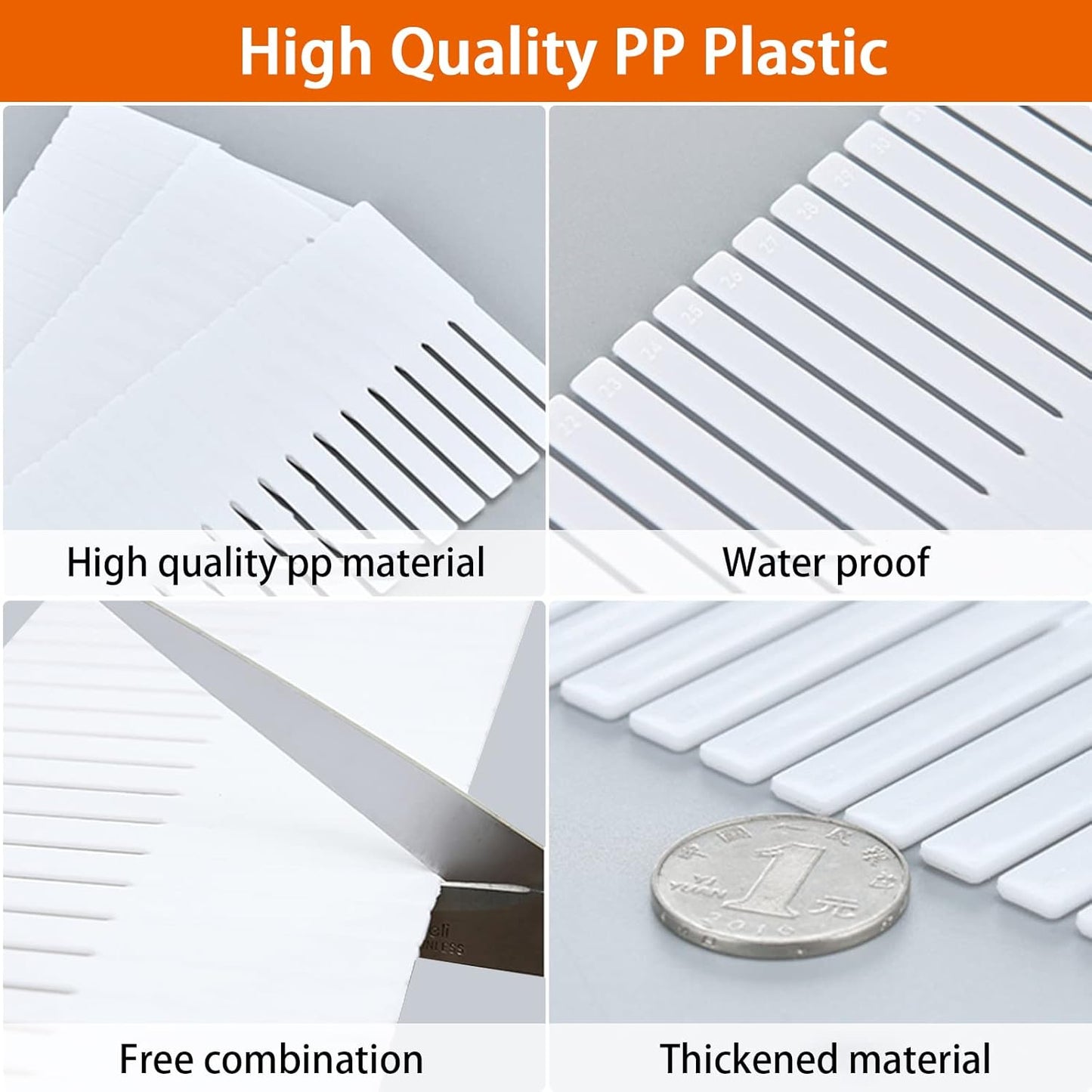 40Pcs Drawer Dividers, 14.96" x 2.76", Thin, DIY Plastic Drawer Separators, Large Adjustable Dresser Drawer Organizer for Clothes, Bedroom, Bathroom, Kitchen Cutlery, Desk, Office Storage