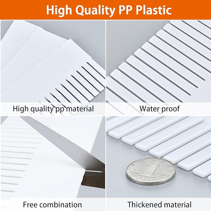 20Pcs Drawer Dividers, 14.96"x2.76", Thin, DIY Plastic Drawer Separator, Large Adjustable Dresser Drawer Organizer for Clothes, Bedroom, Bathroom, Kitchen Cutlery, Desk, Office Storage