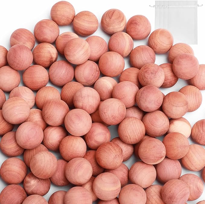 Homode Cedar Balls, Cedar Blocks for Clothes Storage, 100 Pcs Cedar Balls for Closets and Drawers, Scented Cedar Wood Chips Cedar Closet Freshener