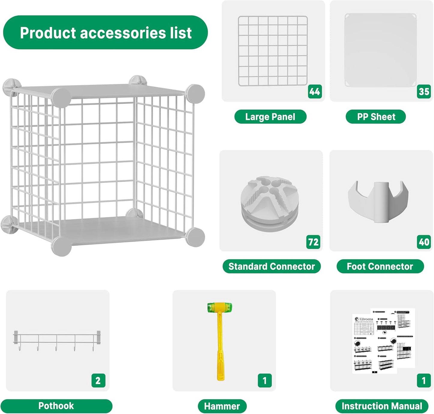 Wire Cube Storage Organizer, 20 Cubes Converted into 23 Cubes, Sturdy Metal Grids Storage Shelf Closet Shelving Units and Storage, Shelves for Bedroom LIvingroom Office
