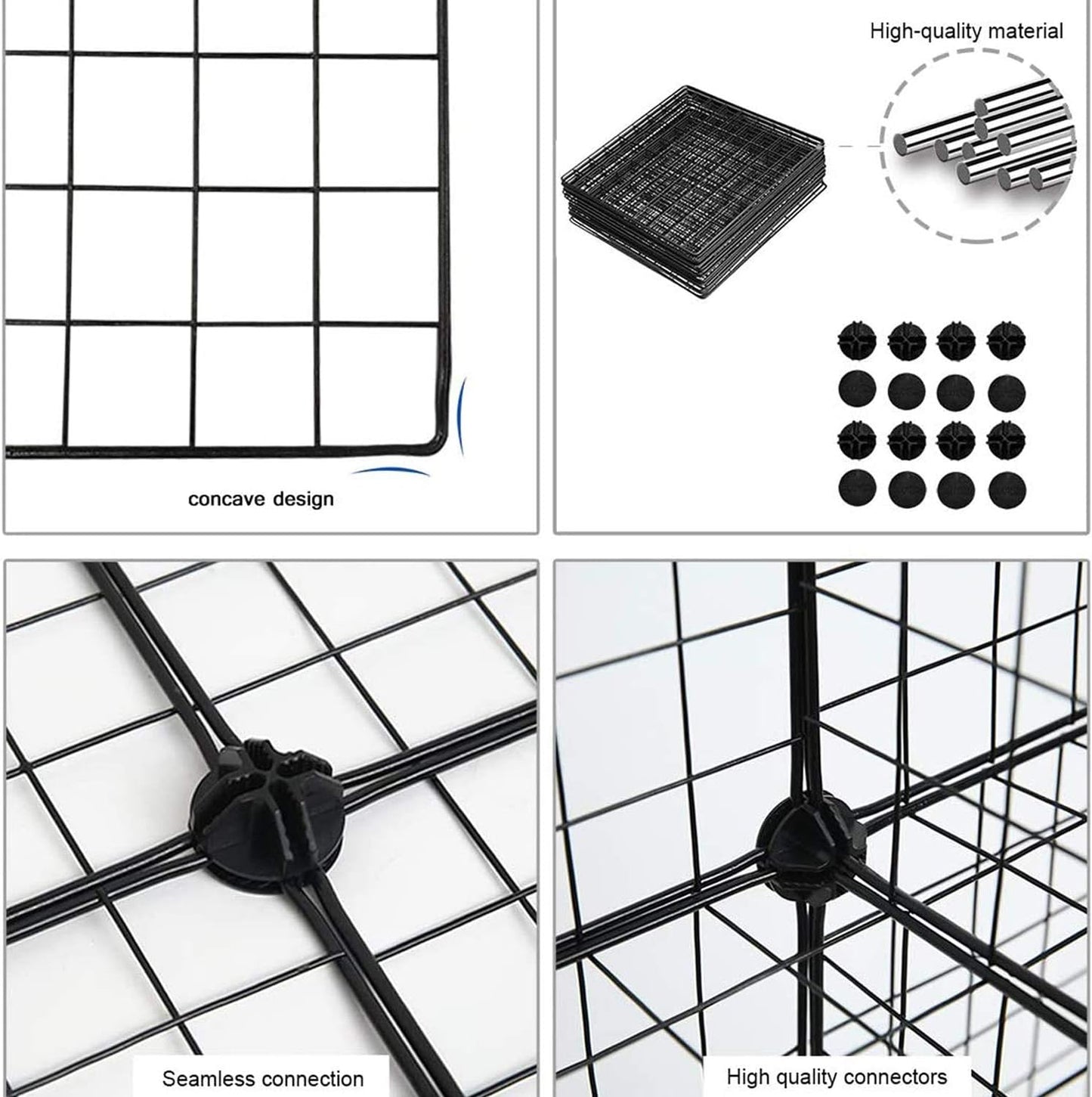 C&AHOME Wire Cube Storage, 12-Cube Storage Organizer Metal, C Grids Storage Bins Shelving, Modular Bookshelf Shelf, Closet Cabinet Ideal for Bedroom, Office 36.6”L x 12.4”W 48.4”H Black