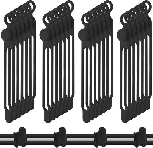 Nuanchu 40 Pcs Silicone Cable Ties Reusable Holder Adjustable Straps Multipurpose Charging Cable Organizer for Fastening Charging Cords Wires(4.17 Inch,Black)