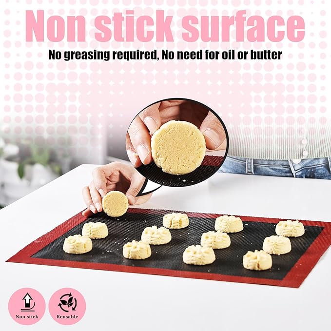 KitchenRaku Perforated Silicone Baking Mat, 15.7"x11.8" Non Stick Reusable Bread Mat, Silicone Baking Sheet Liner for Cookies, Macarons Bread & Pastry, Toaster