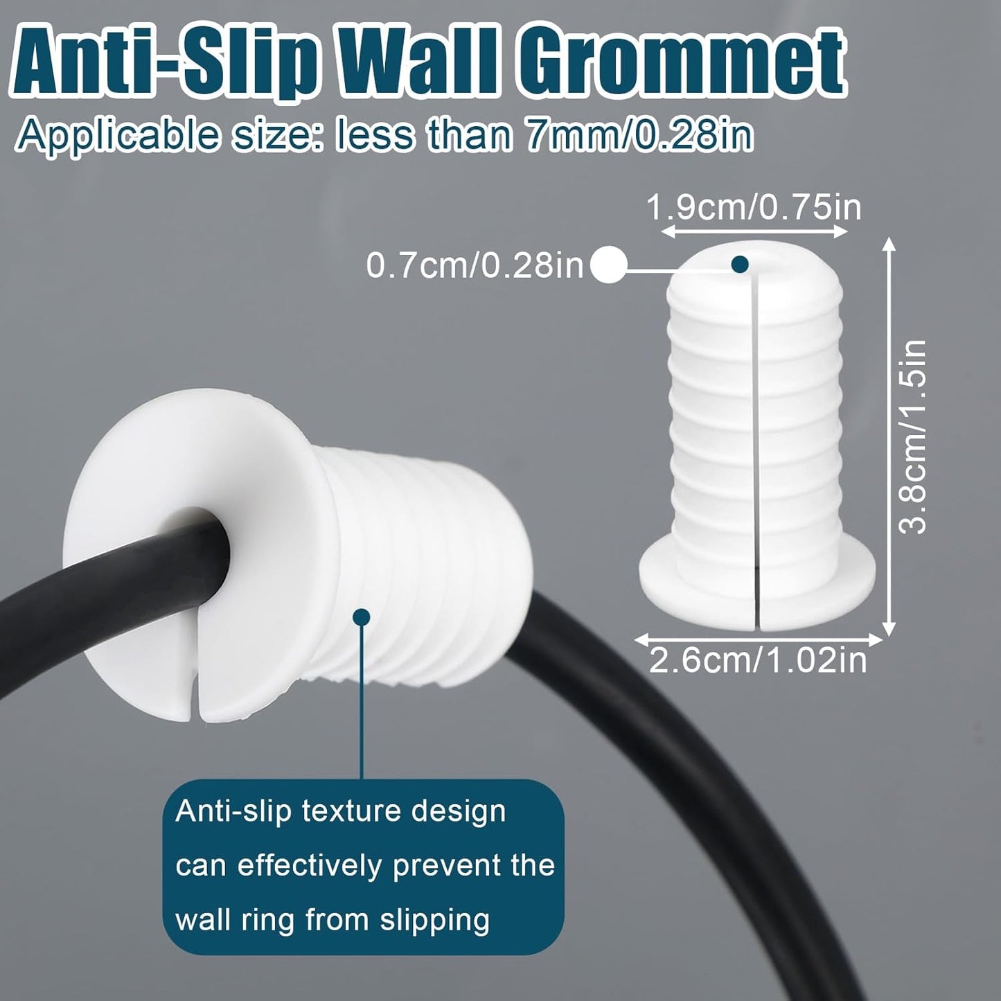 4pcs 3/4 Inch Cable Grommets for Starlink, Anti-Slip Cable Routing Kit Split Wall Hole Pass Through Bushing Grommet for Ethernet/TV Wires Waterproof Cord Protection Accessories Part(19mm Dia, White)