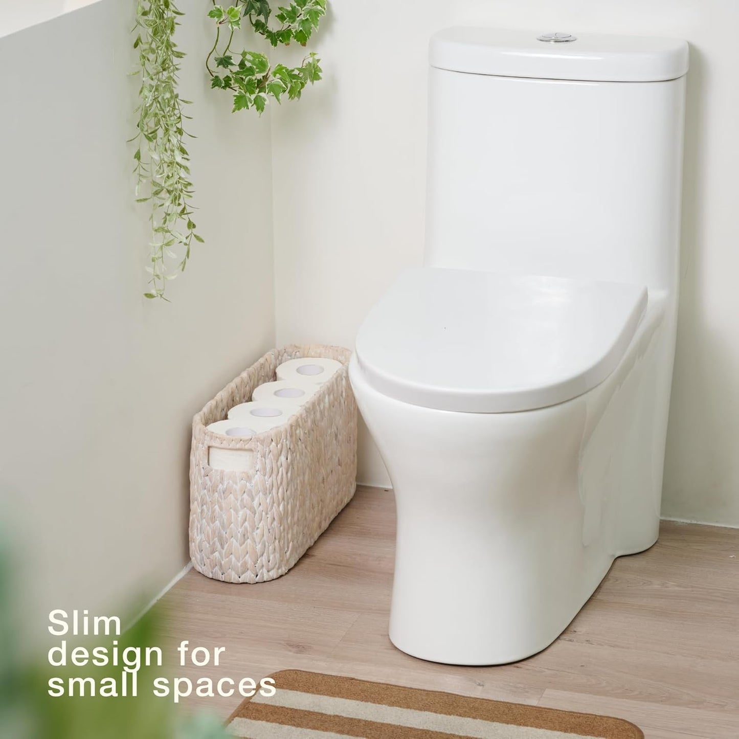 Toilet Paper Storage Basket, Toilet Paper Holder with Storage for Up to 8 Rolls, Rattan Bathroom Accessories