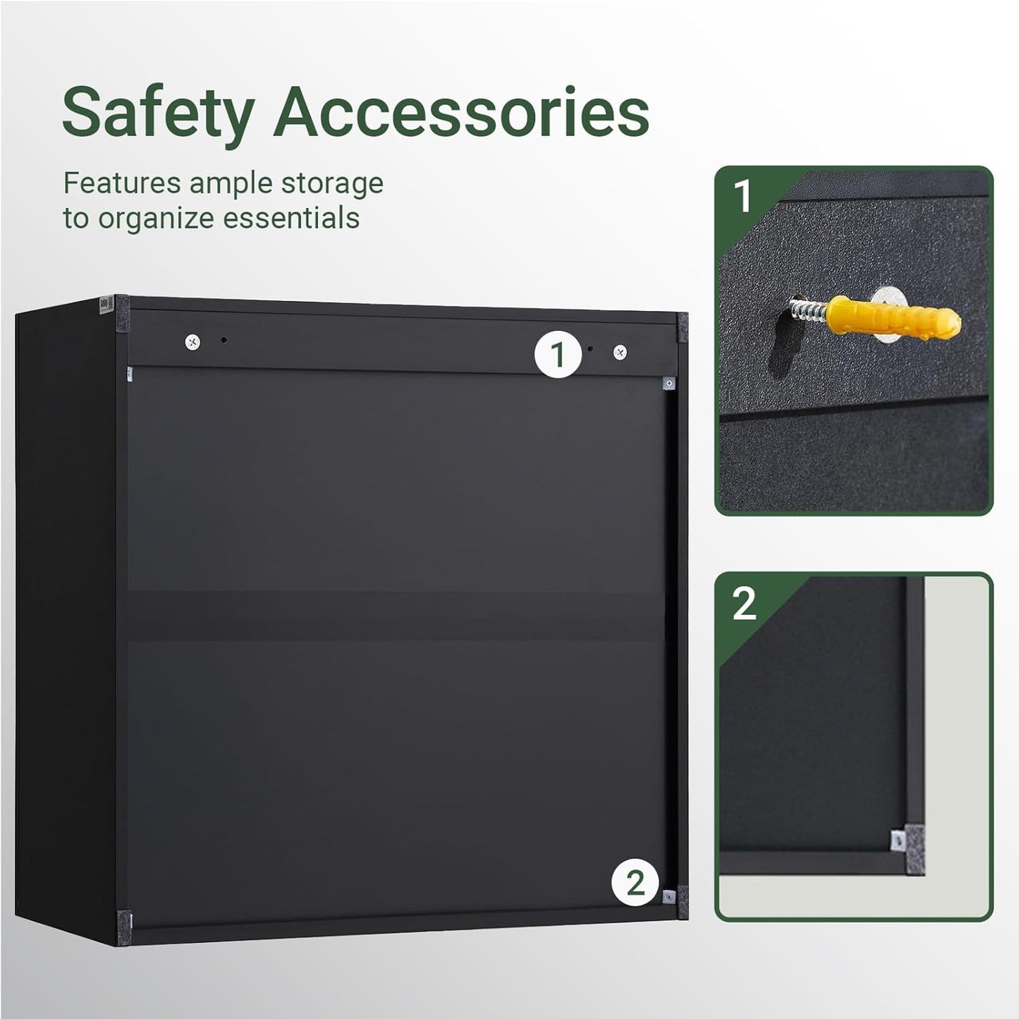 Bathroom Wall Cabinet, Over Toilet Storage Cabinet with Adjustable Shelf and Doors, Wall Mounted Medicine Cabinet for Small Spaces, Laundry Storage Cabinet, Black HUS-BZR200