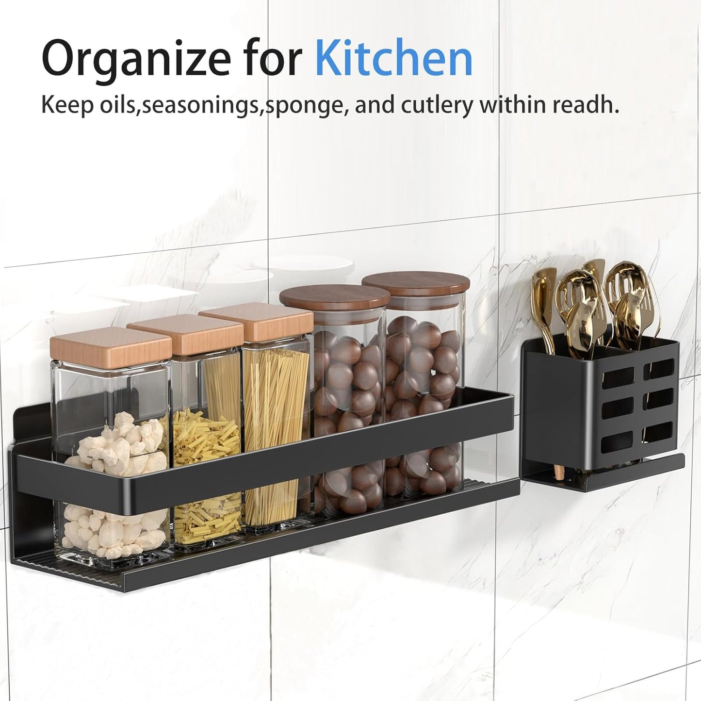 Shower Shelf 2 Pack - Bathroom Shower Shelf Rust-Proof Aluminum Adhesive Installation No Drilling Required, Suitable for Bathroom Storage and Home Decoration