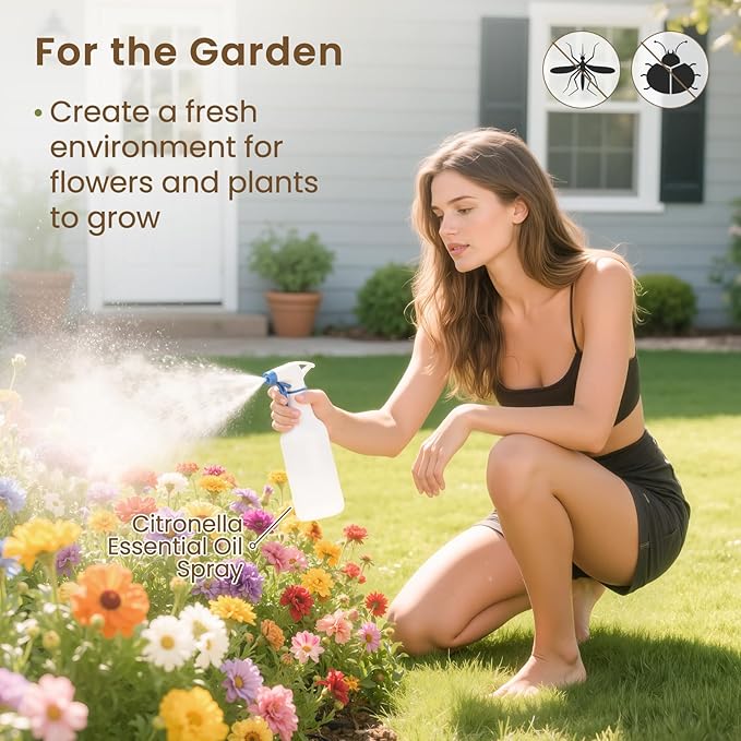 HIQILI 100ML Citronella Oil for Homemade Sprays, Add to Diffuser, 100% Pure and Natural Undiluted 3.38 Fl Oz