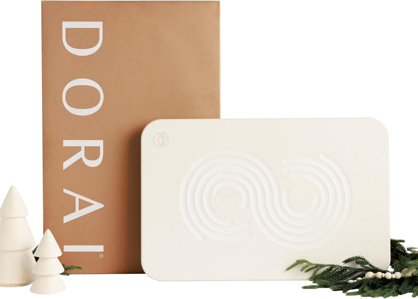 Dorai Home Bath Stone Mat 23.6"x15.4" – Quick-Dry, Non-Slip Diatomite Stone Bath Mat for Bathroom, Zen Sandstone