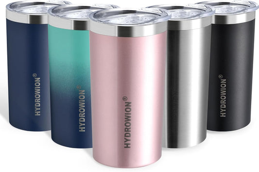 HYDROWION Triple-Insulated Tumblers - Stainless Steel with Lid and Straw, 12 oz Water Bottle, Stainless Steel Cups, Coffee Travel Mug for Home & Office Rose Gold