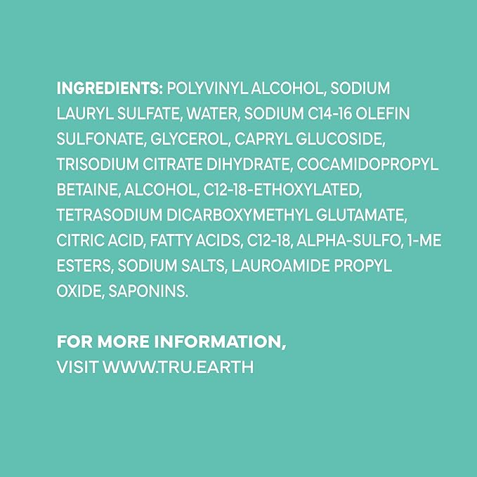 Tru Earth Compact Dry Laundry Detergent - Up to 128 Loads (64 Sheets) - Paraben-Free - Original Eco-Strip Liquidless Detergent, Travel | Packaging May Vary