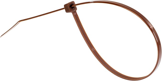 GTSE 14 Inch Brown Zip Ties, 100 Pack, 50lb Strength, UV Resistant Long Nylon Cable Ties, Self-Locking 14" Tie Wraps