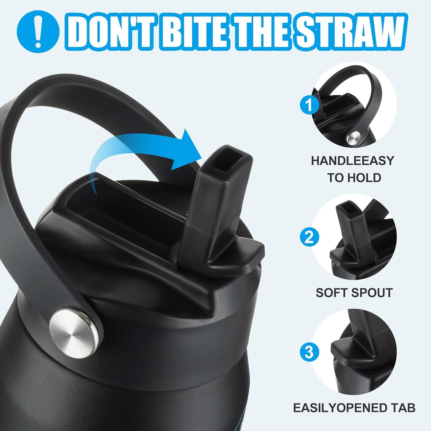 OLDLEY kids Water Bottle - 18oz Insulated Stainless Steel - Wide Straw Lid, Non Spill, Leakproof, Kids Water Bottle for School,Space Dinosaur