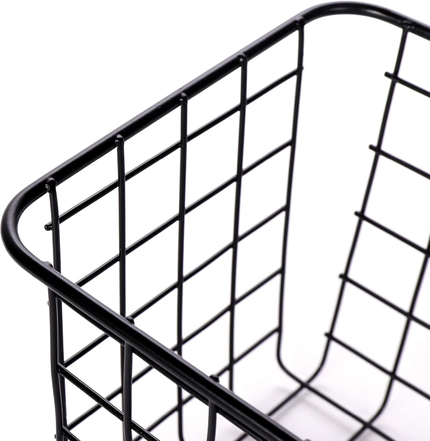 4 Pack Wire Storage Baskets Household Metal Wall-Mounted Containers Organizer Bins for Kitchen Bathroom Freezer Pantry Closet Laundry Room Cabinets Garage Shelf, Medium