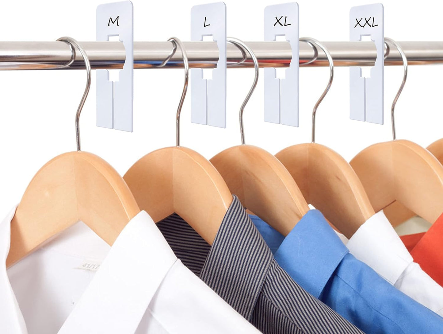 8 PCS Closet Rack Dividers, Wardrobe partition Board White Rectangular Clothing Hanger Dividers with a Bonus Marker, Writable & Reusable for Sorting Clothes Size, Color