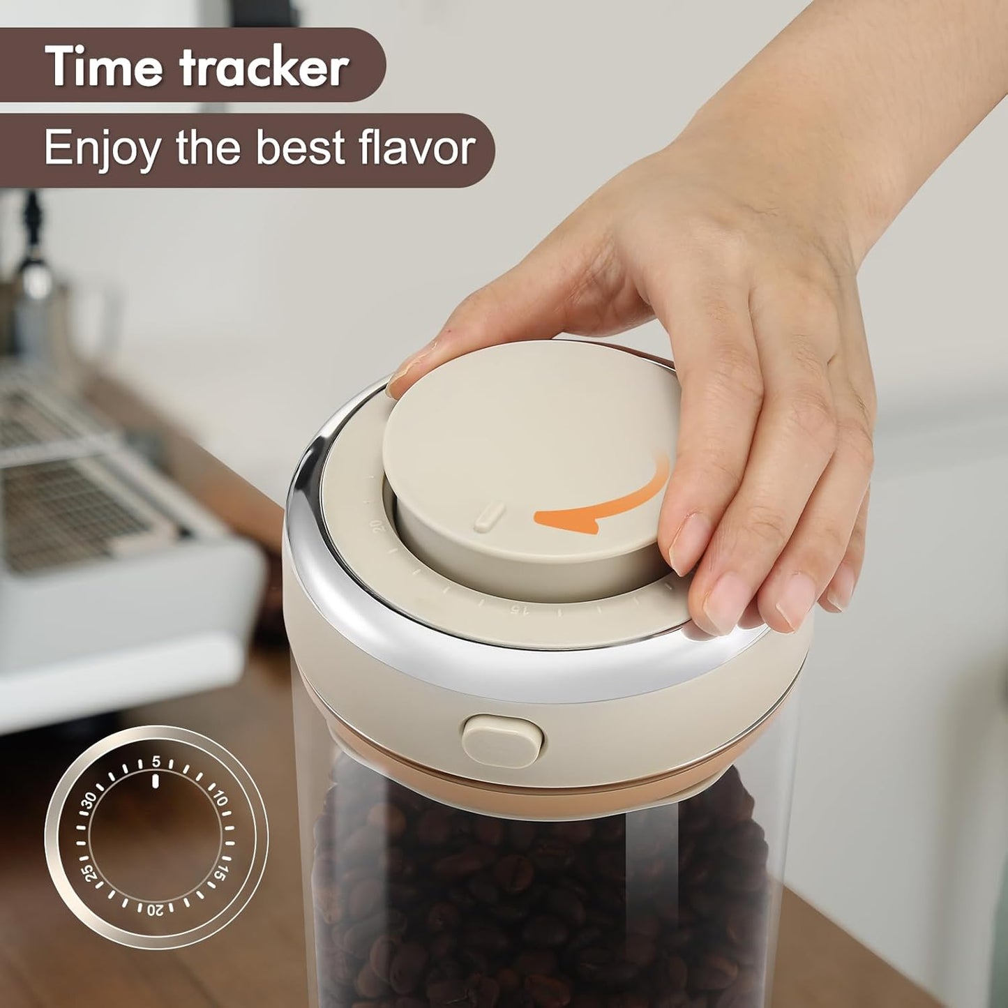 2 Pack 37oz Coffee Bean Storage Container with Scoop Glass Airtight Coffee Canister with One-Way Valve Airtight Lid Date Tracker Storage Container for Grounds Beans Tea Cereal Sugar Flour Cookies