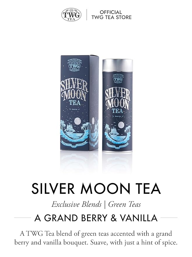 TWG Tea | Silver Moon Tea | Green Tea | Grand Berry & Vanilla | Haute Couture Tin, 100g | Gift Set