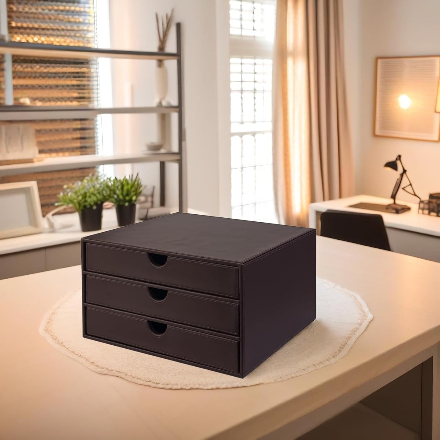 UnionBasic Document Organizer, 3-Drawer File Cabinet Document Storage Box, Office Desktop Filing Organizer, Port Royale