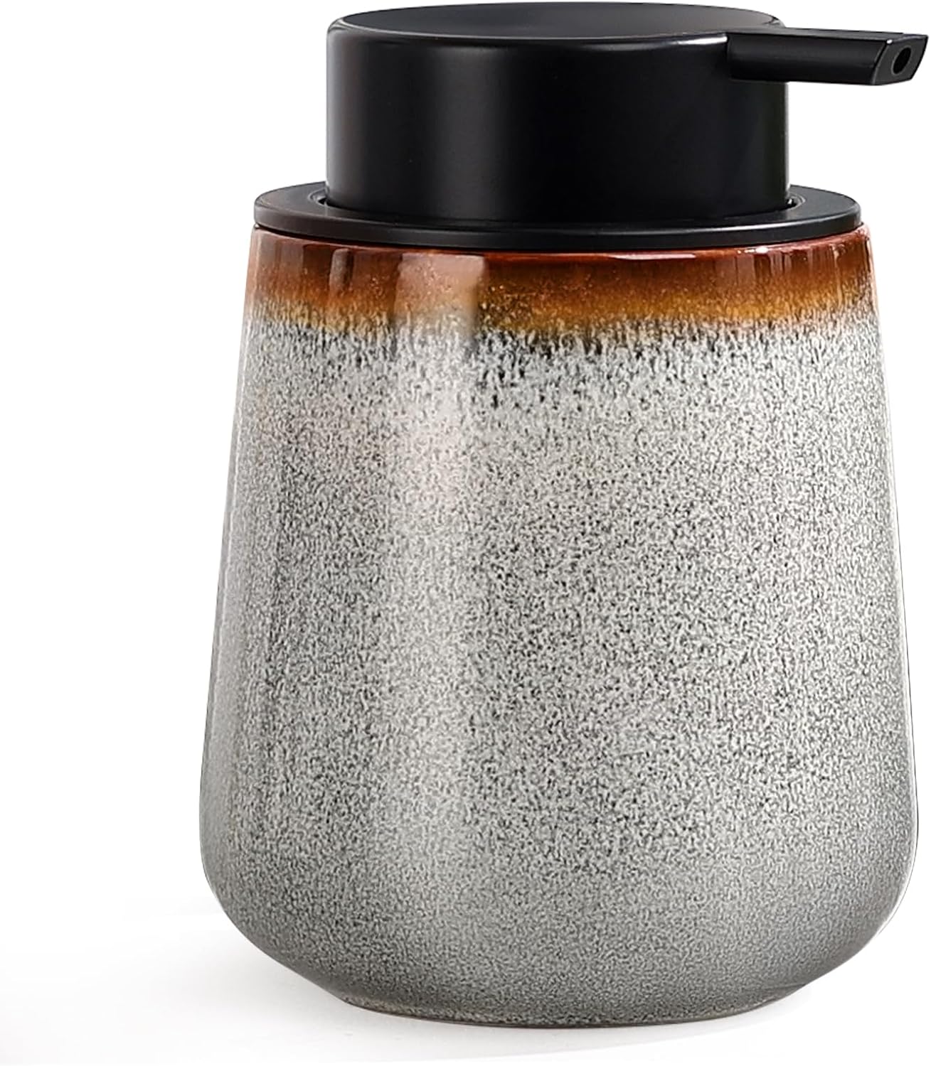 INGOFIN Ceramic Lotion Dispenser - 12 oz Refillable Hand Soap Dispenser Bathroom, Modern Liquid Dispenser with Pump, Dish Soap Dispenser for Kitchen, Kiln-Glazed