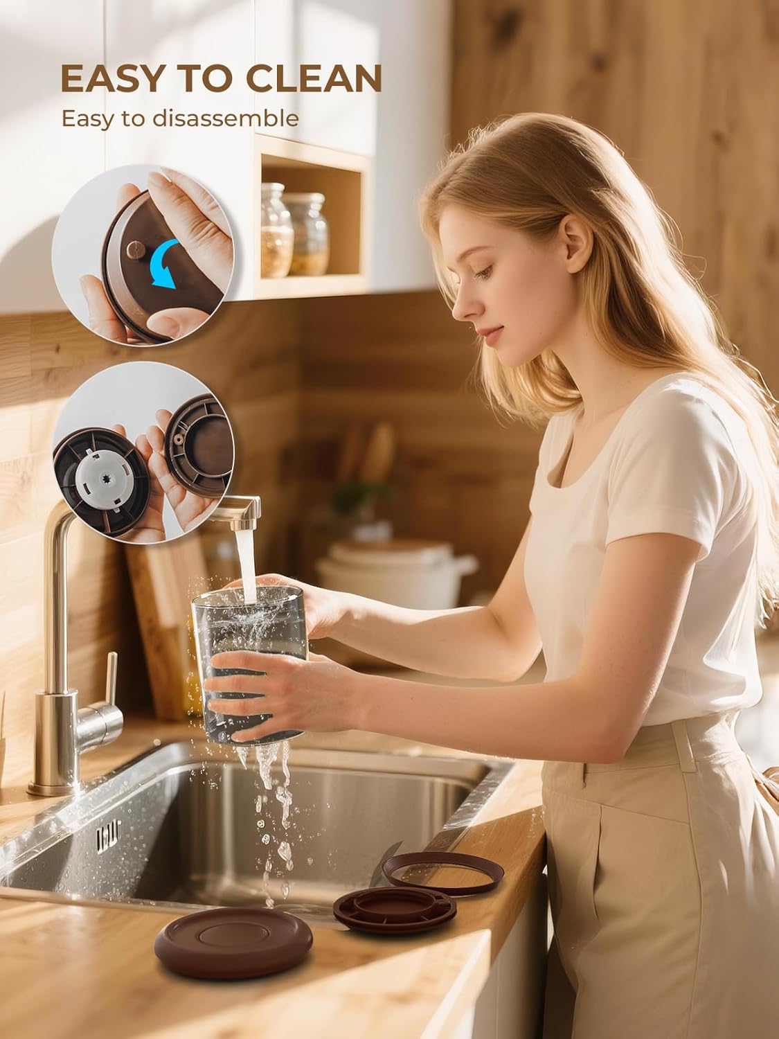 Borosilicate Glass Air Tight Coffee Grounds Container 600 ml – Pop Top Coffee Canister with One-Way CO₂ Valve, 7 oz Coffee Storage Container, UV Protection