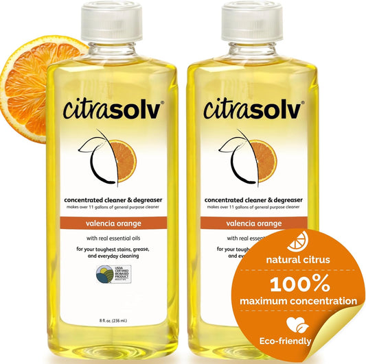 Citra Solv Concentrated Household Cleaner & Degreaser -Valencia Orange Scent 8 fl oz Safe, Effective, and Versatile Cleaning Solution, Natural Ingredients Non Toxic,Biodegradable, Made in USA (2)