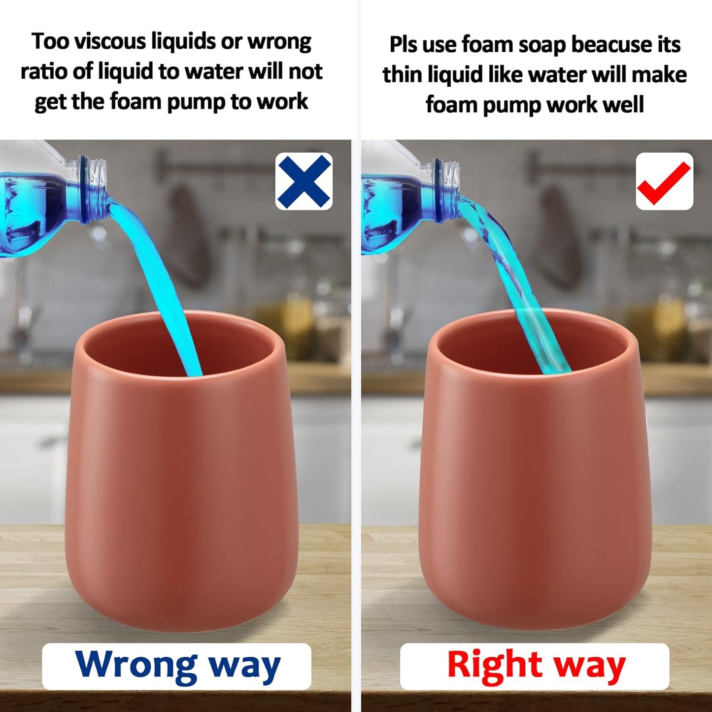 Soap Foaming Dispenser Ceramic with Easy-to-Press Pump Hand Foam Dispenser for Shampoo Bathroom Kitchen 12 oz