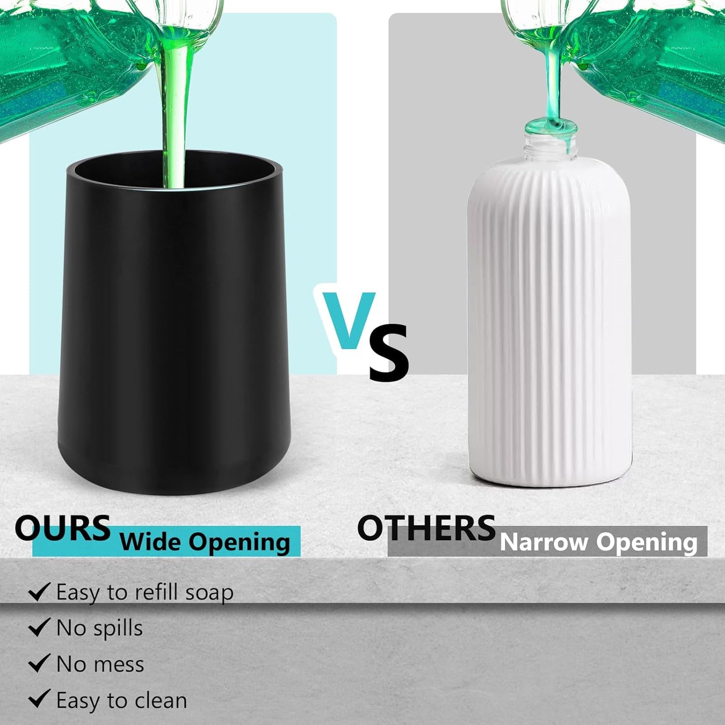 Automatic Soap Dispenser Liquid Touchless: 9oz Black Plastic - Rechargeable Electric Smart 3 Level Adjustable Auto Hand Soap Dispenser - Dish Bathroom Kitchen