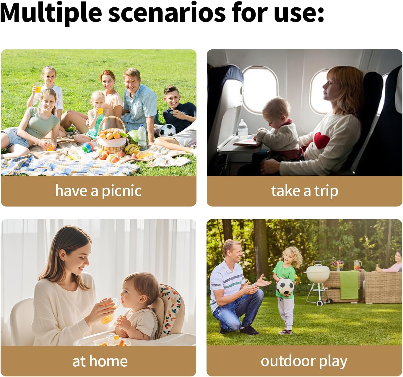 YOTIME Travel Bottle Brush Set, Auto-Open Rack & Vertical Brushs Drying Slots, 3 Brushes, Foldable Drying Rack, Dispenser, Travel Baby Essentials for On-The-Go Parents, Coffee