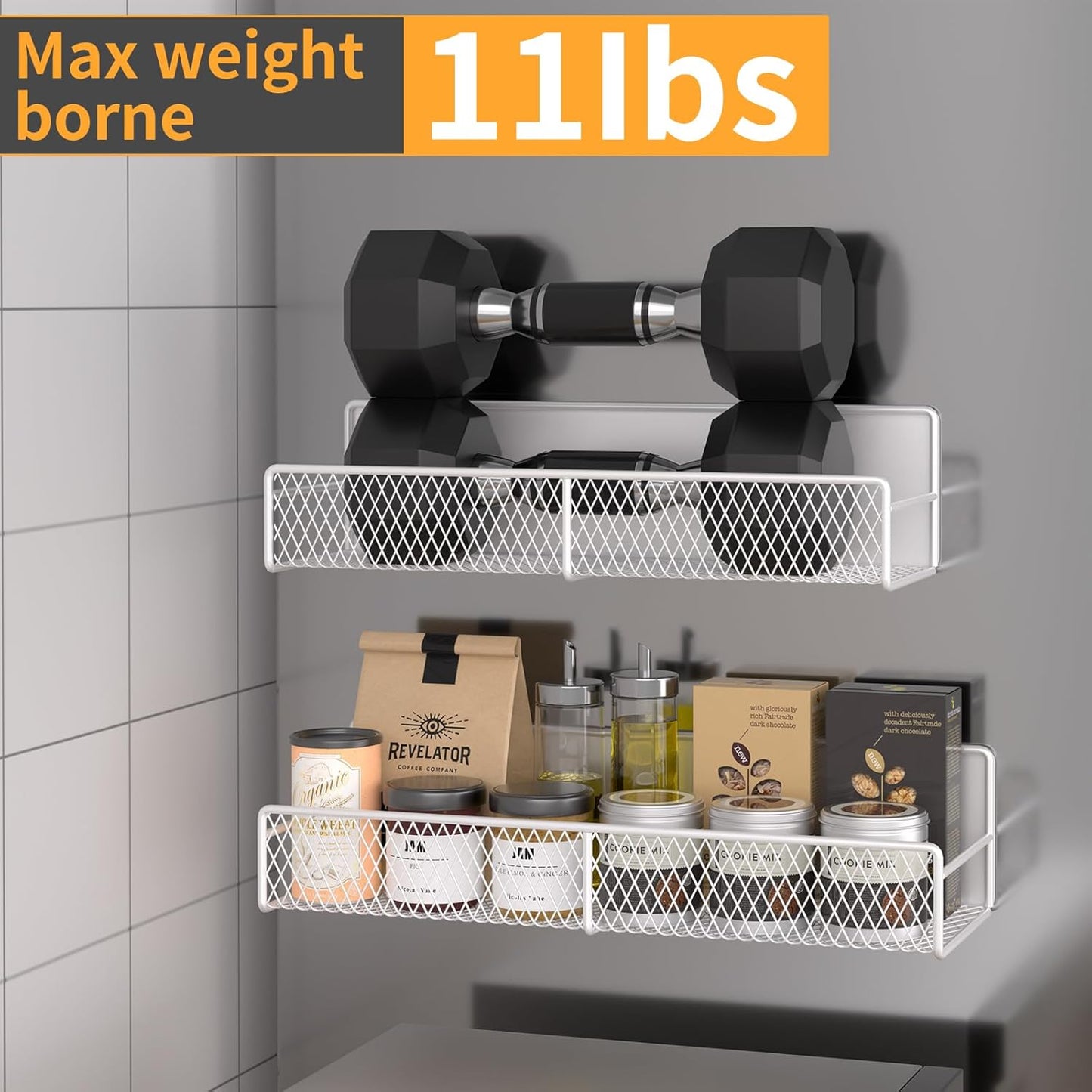 6-Pack Magnetic Shelves for Washing Machine & Refrigerator, Heavy-Duty Laundry Organizer with Hanger Holder & Deep Baskets, Metal Storage System for Laundry Room (White)