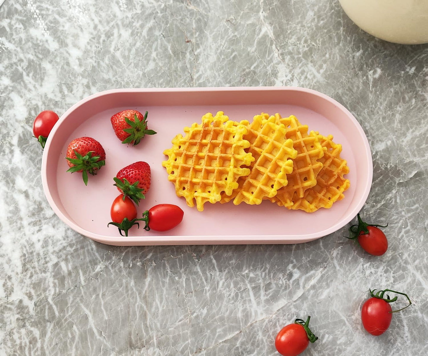 Pink Small Tray (11.8 inch), Oval Tray for Kitchen Counter, Bathtub Bathroom Vanity Items, Countertop Organizer, Coffee Accessory, Bar, Serving Seasoning, Salt and Pepper, Soap, Perfume.