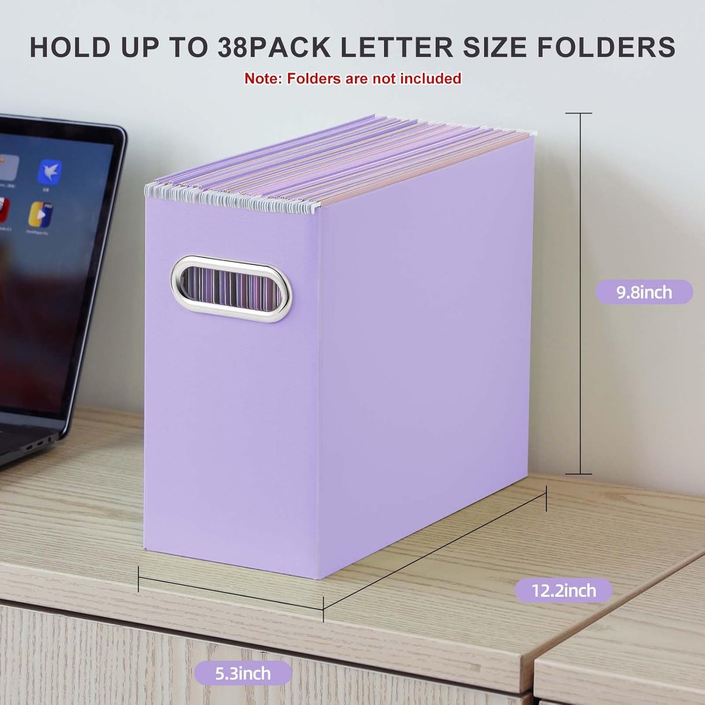 Oterri Cardboard File Organizer Box for Hanging File Folders Letter Size,File Box for Computer Desk,File Cabinet,Working Home,Office,Classroom (Purple, Letter Size - 6 Packs)