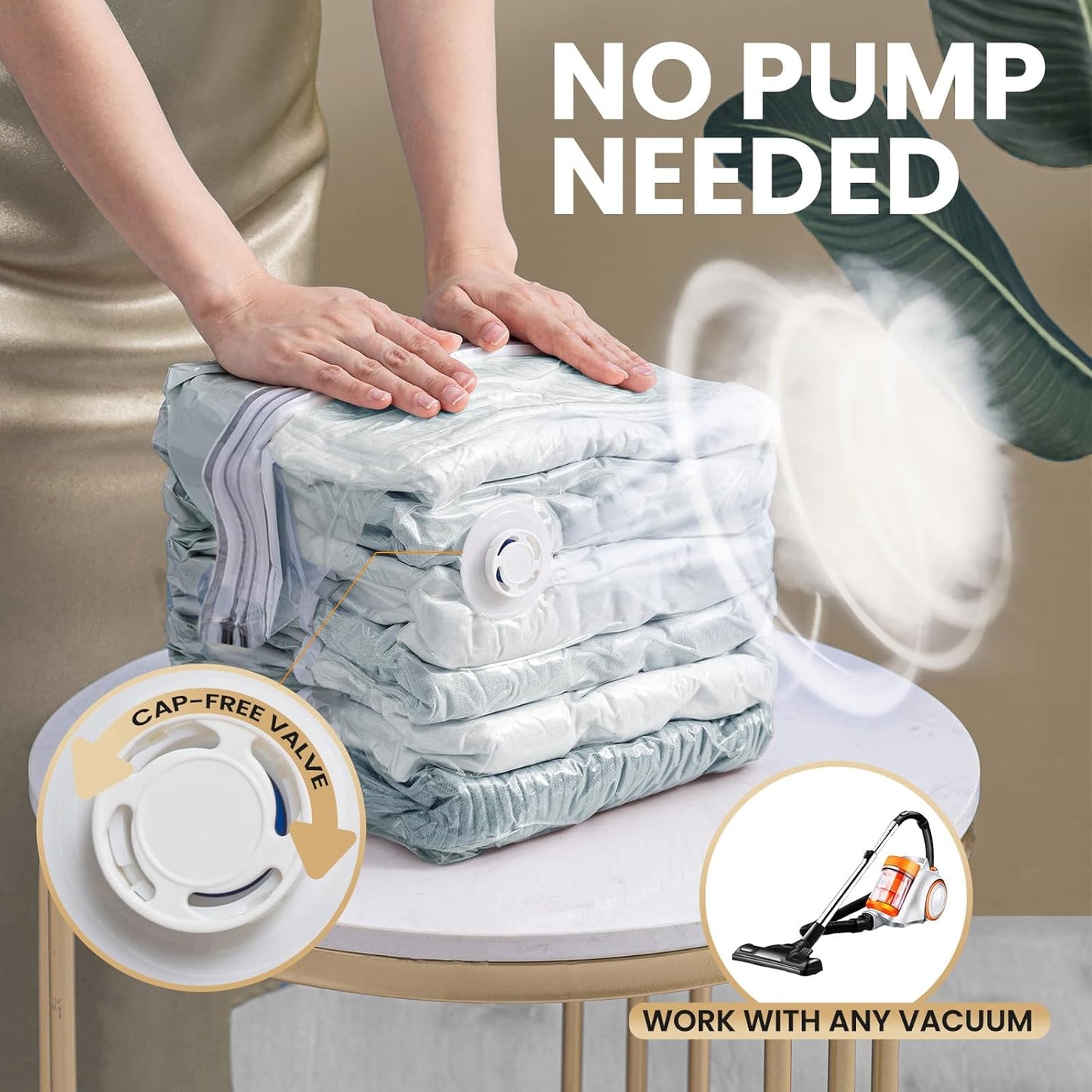 TAILI 8 Pack Vacuum Storage Bags, Cube Space Saver Bags Combo(3 Jumbo +5 Medium), Vacuum Seal Bags for Bedding, Clothing, Comforters, Blankets, Closet Oragnizaer and Space Saving