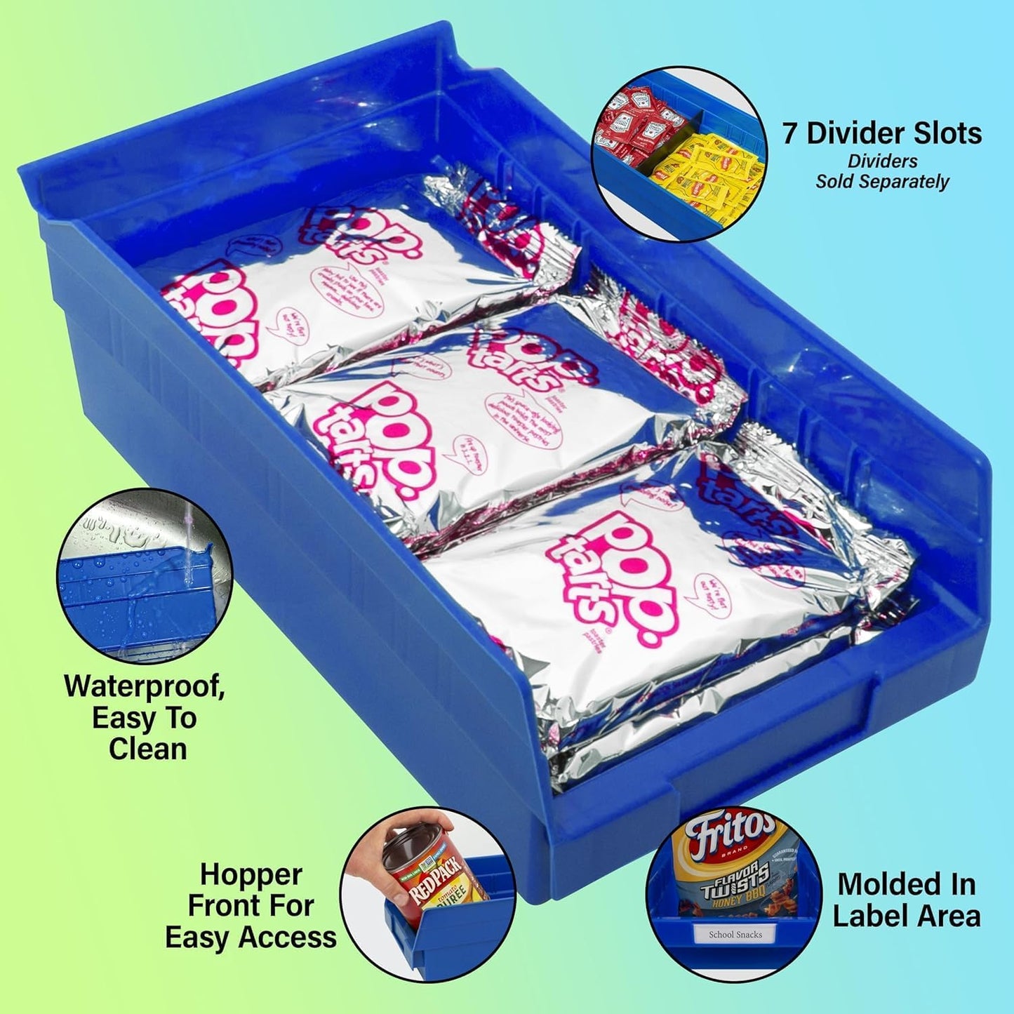 Akro-Mils 30130 Plastic Shelf Bins, Heavy Duty Storage Bins for Garage, Closet, and Drawer Organization, 12-Inch x 6-1/2-Inch x 4-Inch, Green, 12-Pack