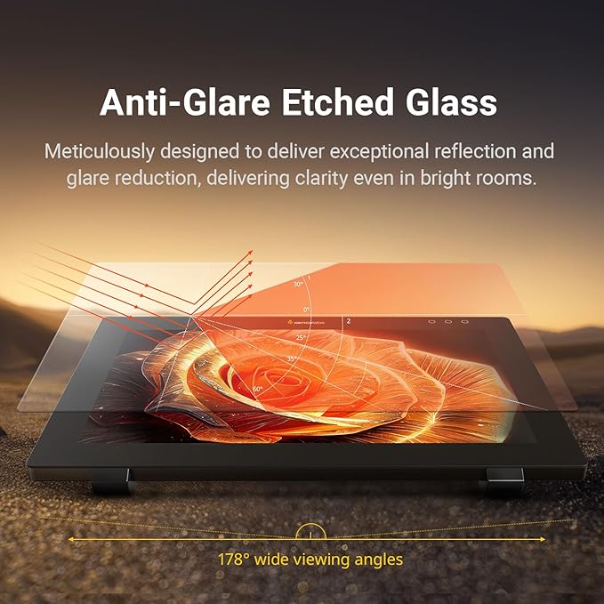 Xencelabs Pen Display 24, Drawing Tablet with 4K Screen Monitor, 99% Adobe RGB Graphic Drawing Display with 40 Customizable Quick Keys, 2 Battery-Free Pens, 8192 Levels Pressure for Win/Mac/Linux