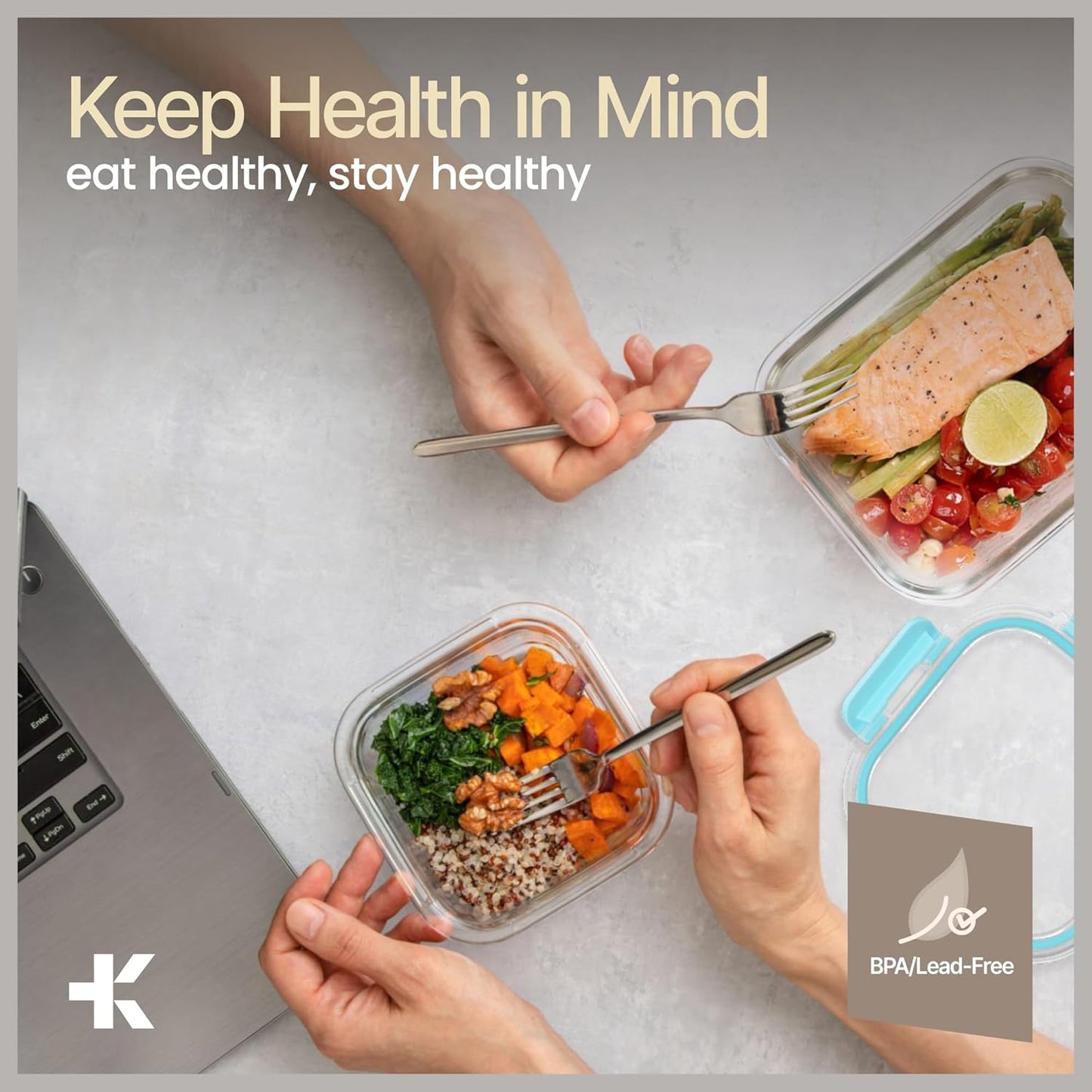 Bakken Borosilicate Glass Food Storage Containers with Lids 24 Pieces, BPA-Free Stackable Lunch & Leftover Containers, Microwave, Freezer & Dishwasher Safe, 100% Airtight Leak-Proof, Aqua