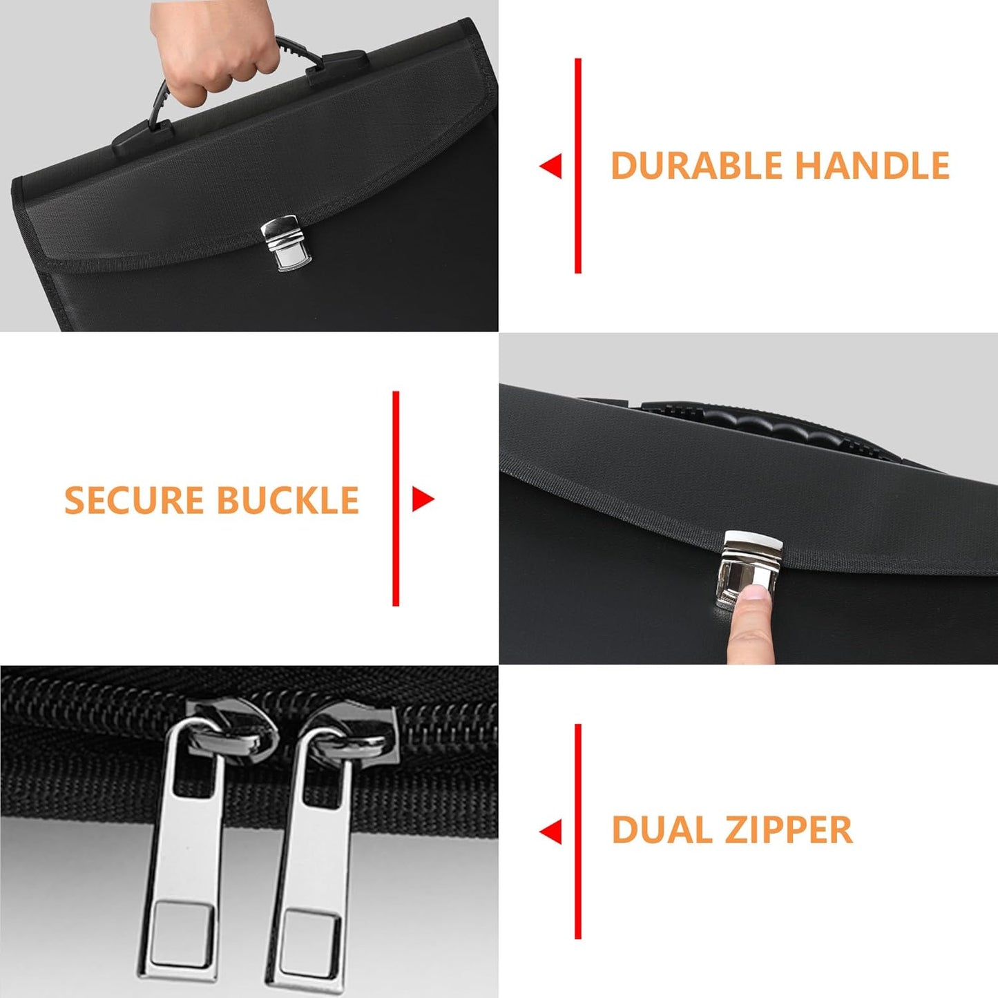 Hontom Accordion File Organizer,24 Pockets Fireproof Expanding File Folder with Multi Pockets,Portable Business Fireproof Storage Document Organizer Folder with Snap Closure for Documents and File