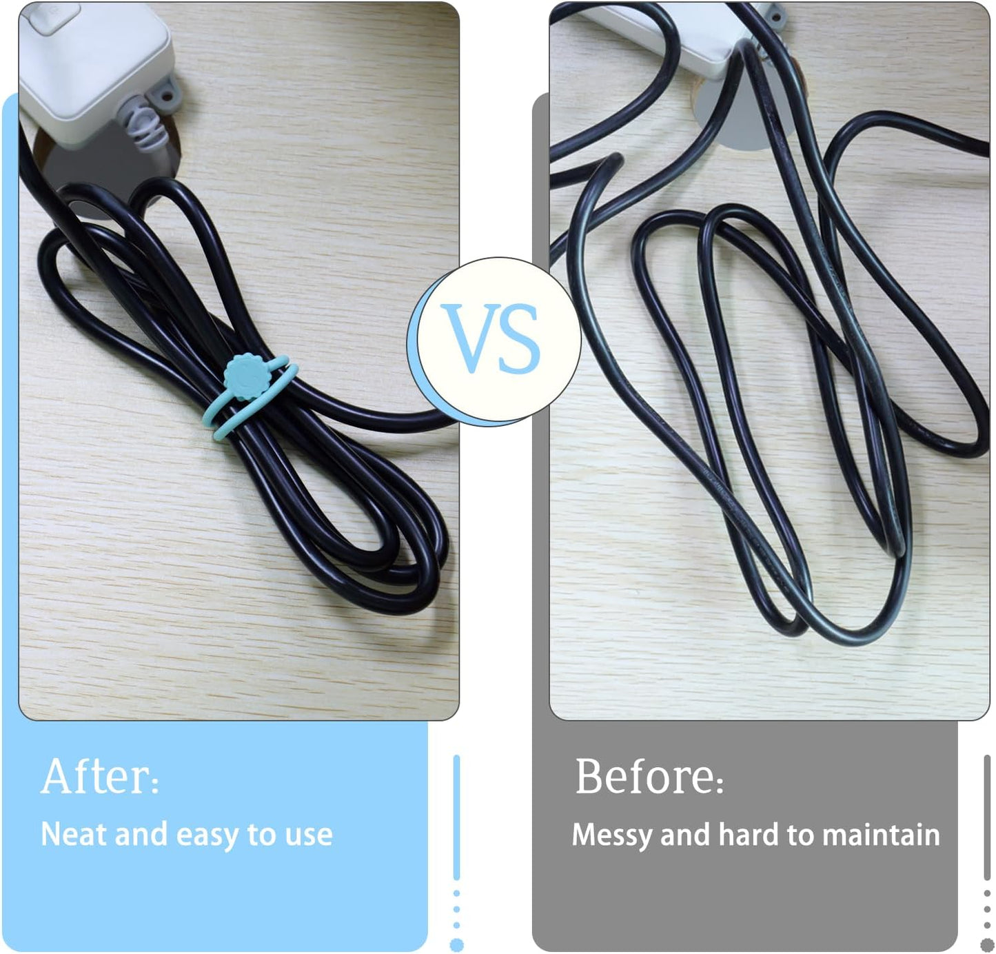 Rich&Ray Silicone Magnetic Cable Ties, Reusable Phone Cord Organizer, Magnetic Twist Ties for Headphone Cables, Charging Cable Organizer, Book Markers, Hanging Stuff or Just for fun, 10 Color-20Pack