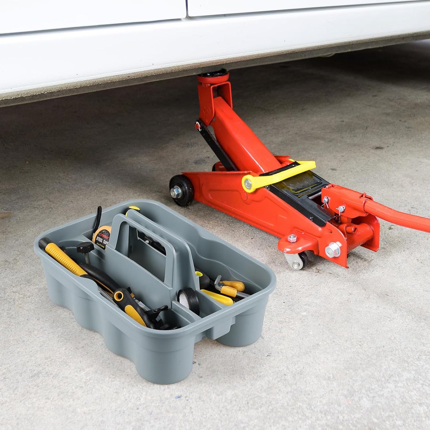 6-Pack Plastic Cleaning Tool Caddy, Cleaning Utility Caddy Tote, Gray