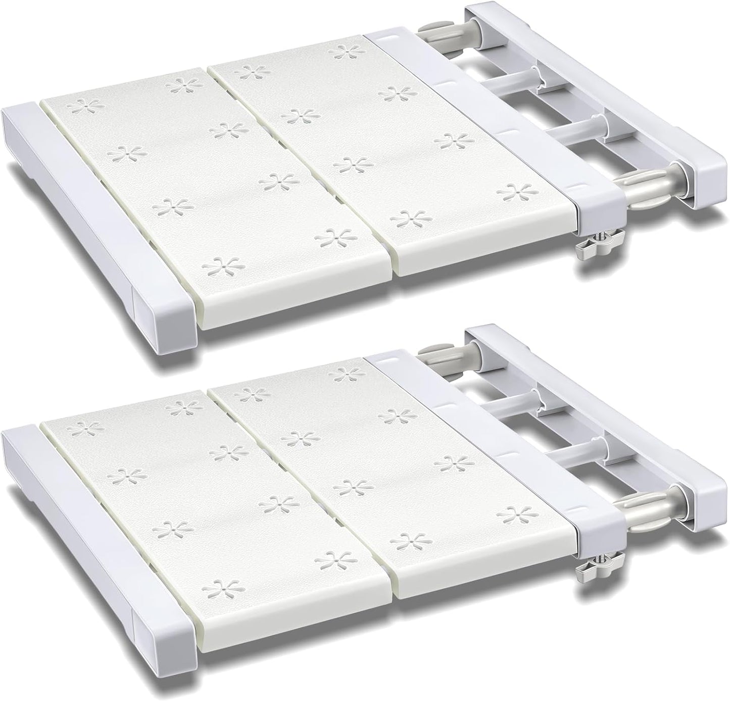 Gerrii 2 Pcs Closet Tension Shelf Rod Expandable Shelf Locker Organizer Adjustable Metal Storage Rack Scalable Layered Divider Separator for Cabinet Wardrobe Kitchen Bathroom (10.83''-17.91'')