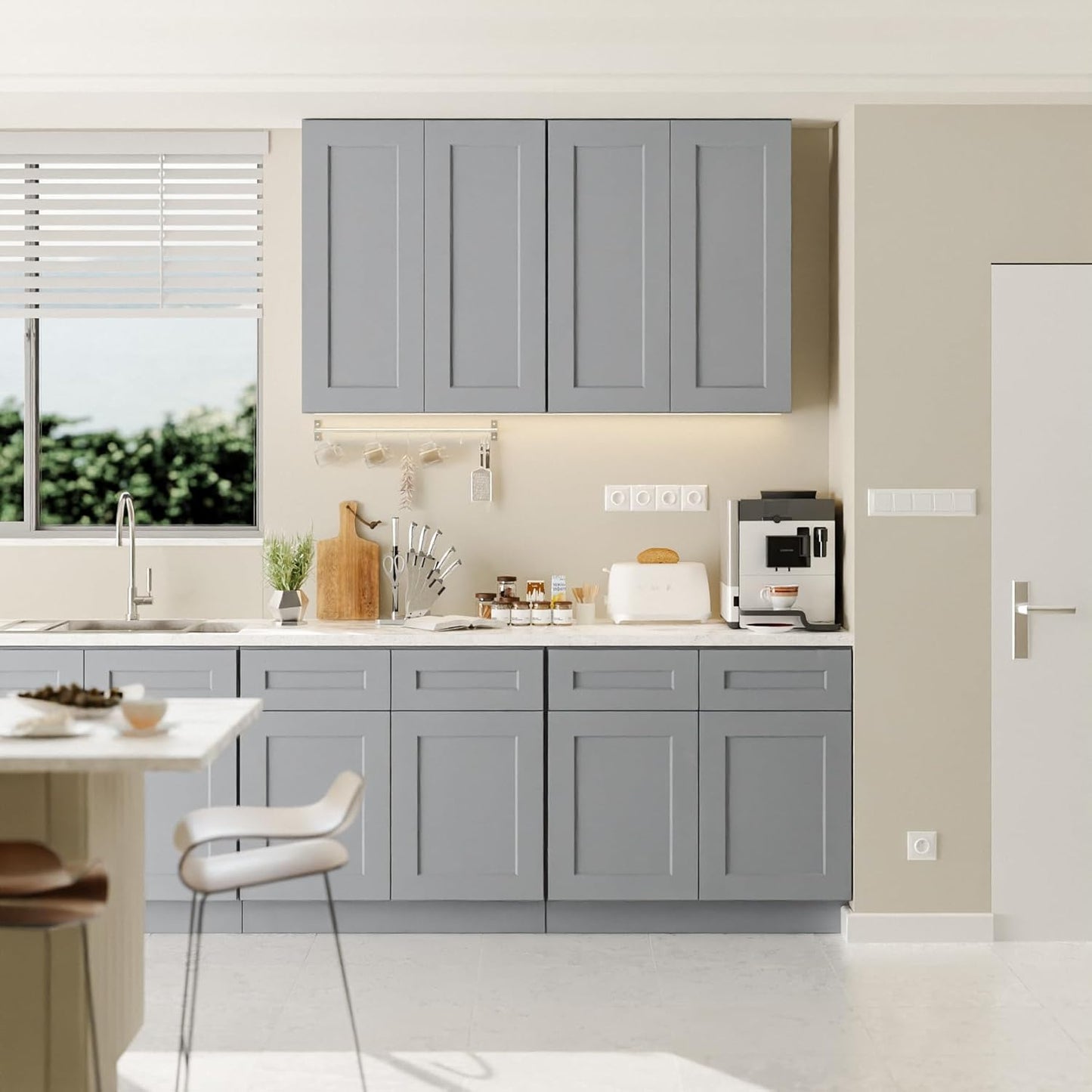 30 Inch Laundry Room Cabinets Wall Mounted, Solid Wood Over The Toilet Storage Cabinet, Bathroom Organizer Cabinets with 2 Door & Shelves, Easy to Assemble for Kitchen, Garage - Dark Gray