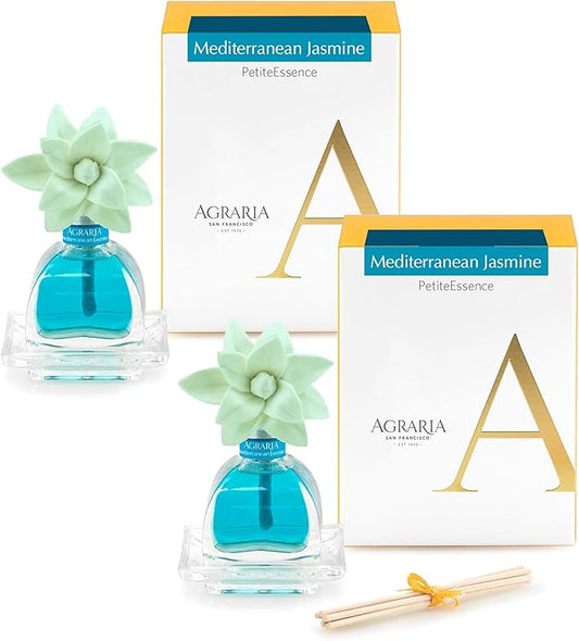 AGRARIA AirEssence & PetiteEssence Flower and Reed Diffuser Set, Luxury Home Fragrance Set, Scented Oil Reed Diffuser Gift for All Occasions