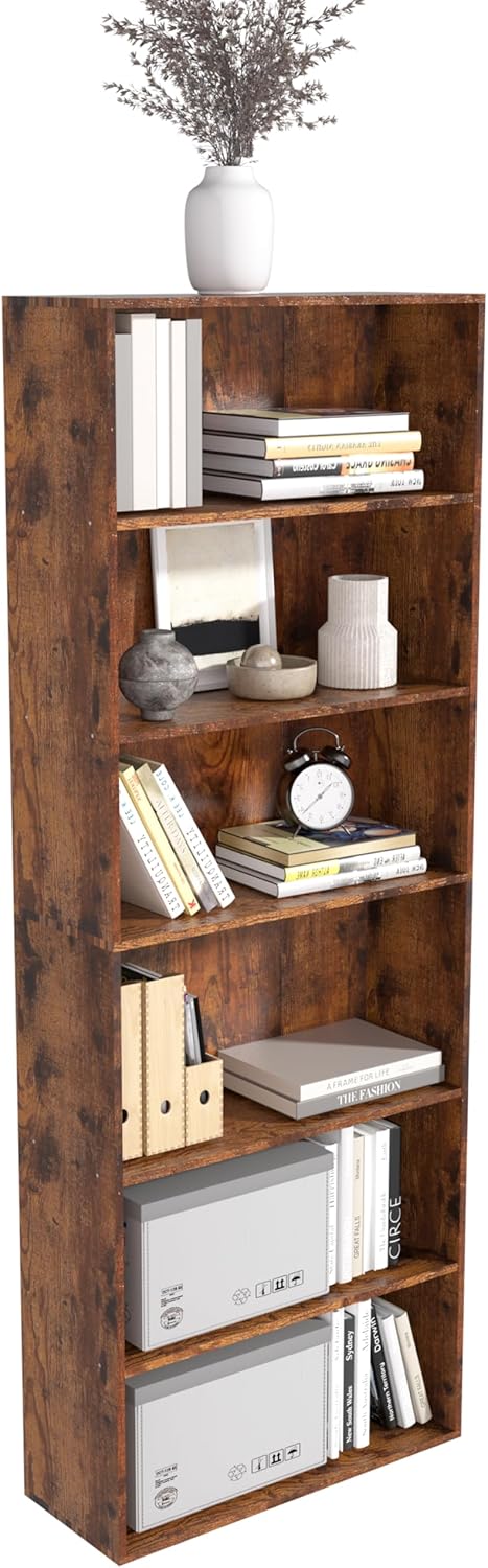 Wooden Cube Storage Organizer,Low Bookcase Storage Display Organizer (Brown, 6 Cube-W(23.6inch))