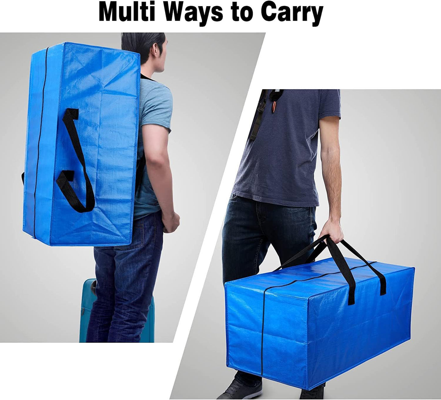 SGPAC Moving Bags Heavy Duty Extra Large with Backpack Straps,Extra Thick Storage Totes with Reinforced Handles for Space Saving,Moving Supplies & Moving Essentials,Alternative to Moving Box,8 Packs