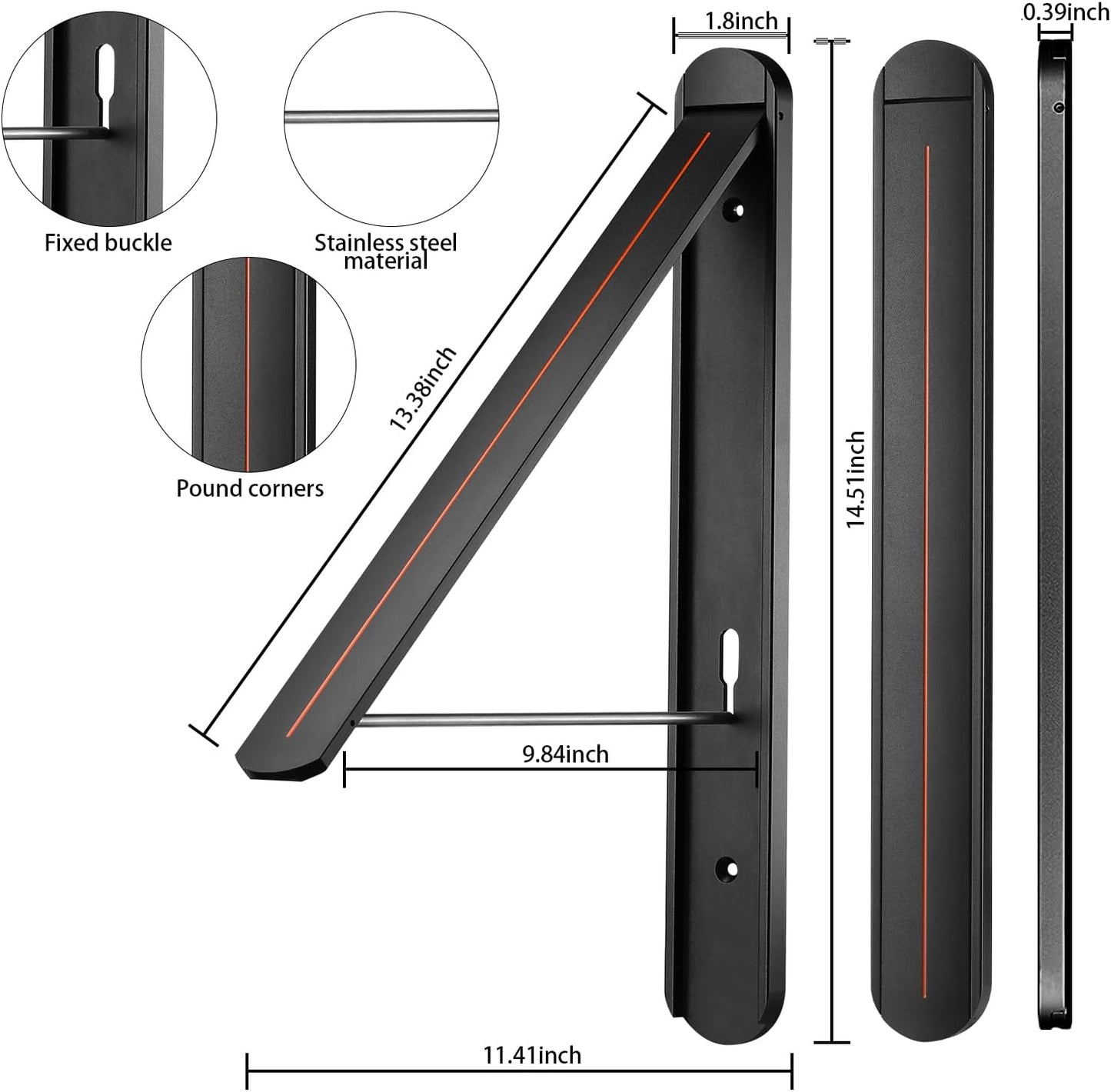 Clothes Drying Rack for Small Laundry Rooms, Clothes Drying Rack Folding Indoor, Wall Mounted Clothes Rack Foldable, (Aluminum, Black)