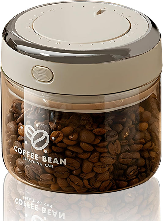 IwaiLoft Glass Coffee Bean Storage Container with Airtight Lid,Glass Sealed Jar with Date Tracker,Vacuum Coffee Canister for Nuts,Food Fresh Storage,Clear Borosilicate Glass Jar (17OZ/500ML)
