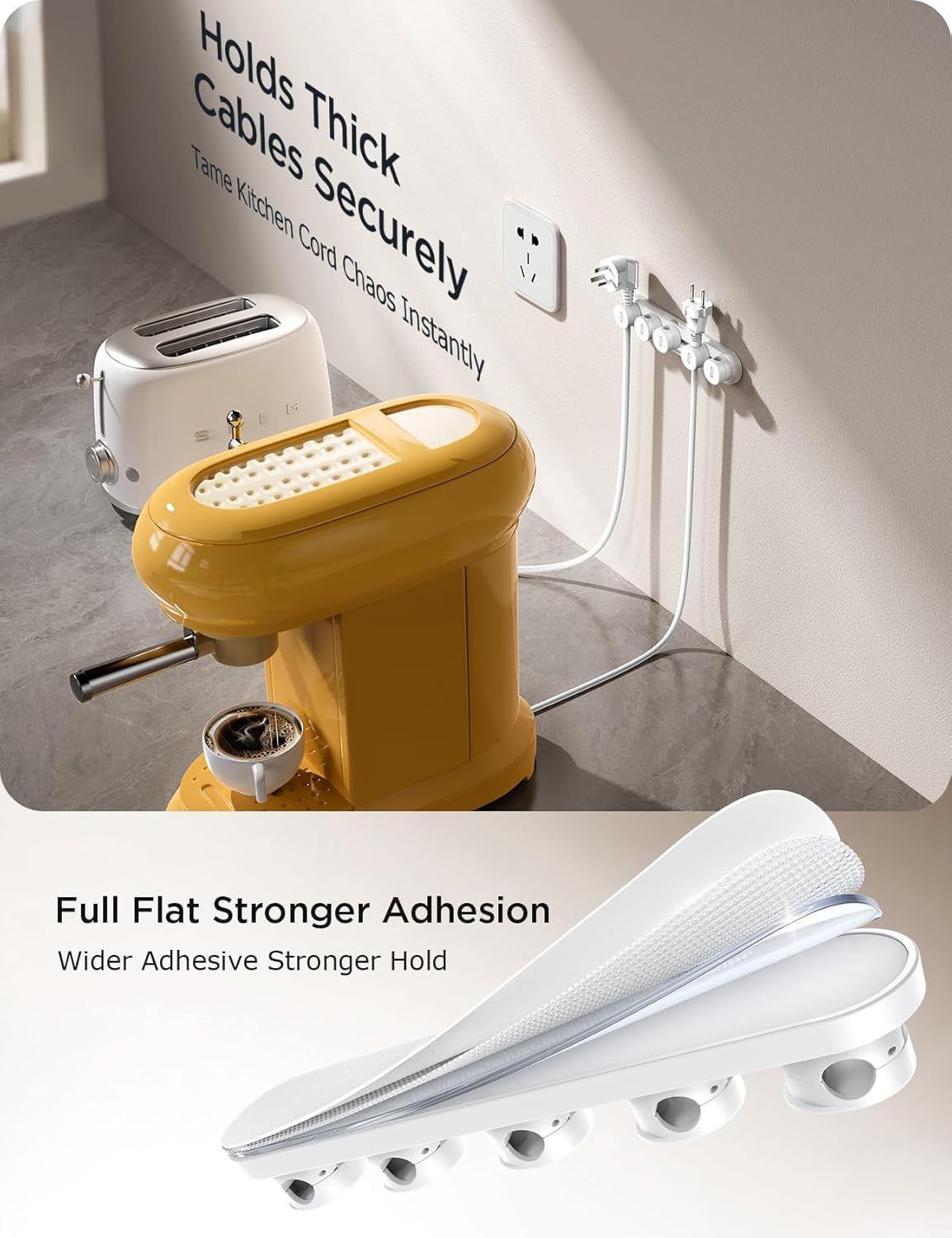 5-in-1 Magnetic Cord Organizer JOYROOM Cable Clips[Adjustable Sliding Track] Under Desk Adhesive Cord Management Wire Keeper for Computer Phone, Office Workspaces Table Organization Home Accessories