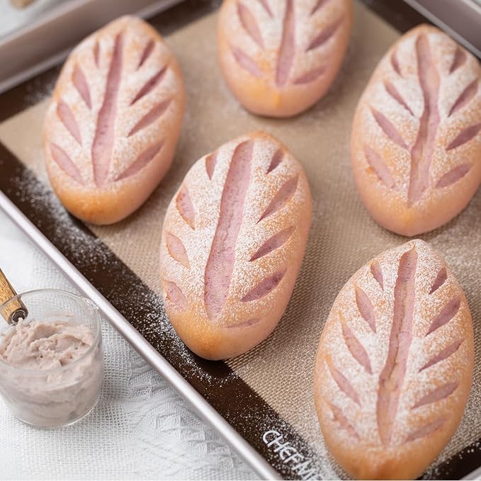 CHEFMADE 15-Inch Silicone Baking Mat with Measurements, Non-stick Heat Resistant Rolling Dough Mat, for Pastry,Pizza, Fondant and Pie Crust Making 9.7" x 14.7" (Brown)